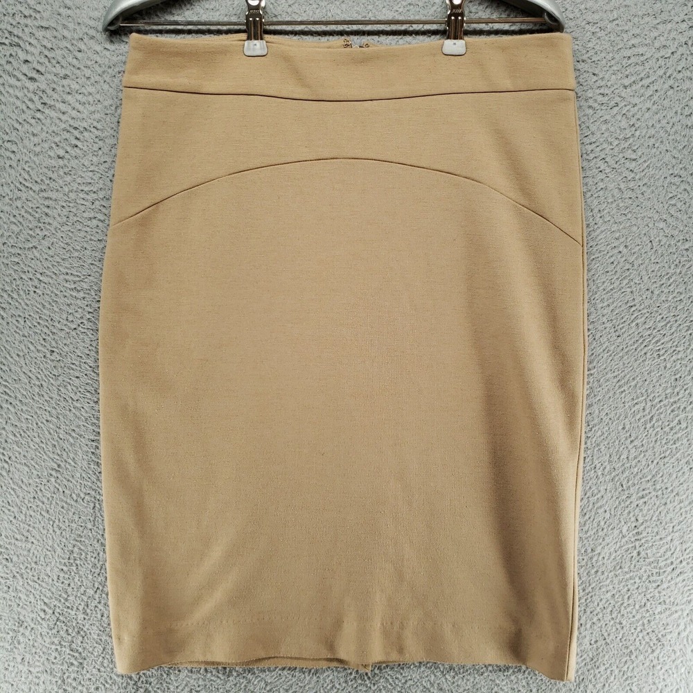 Rafaella Skirt Womens 6 Beige Straight Pencil Zip Back Midi